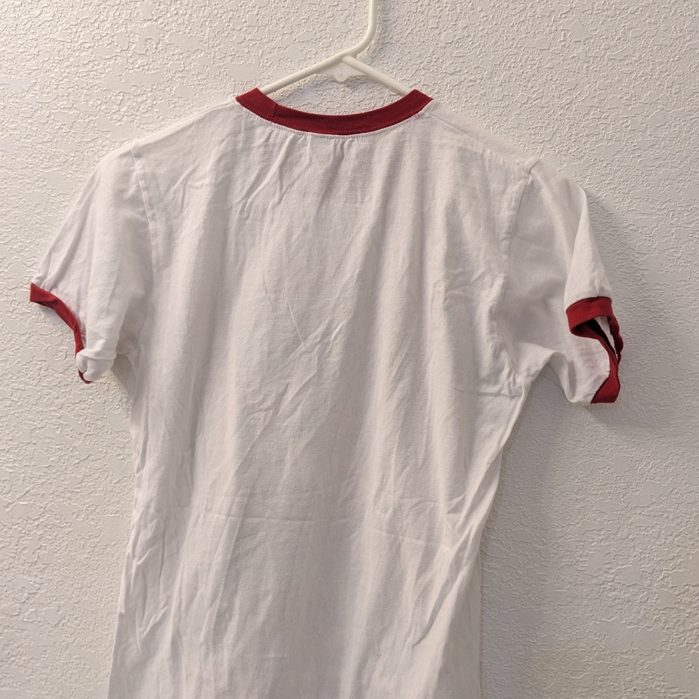 Tultex White and Red Short Sleeve Tee Coping With Stress Funny Saying Size Small - Picture 5 of 7
